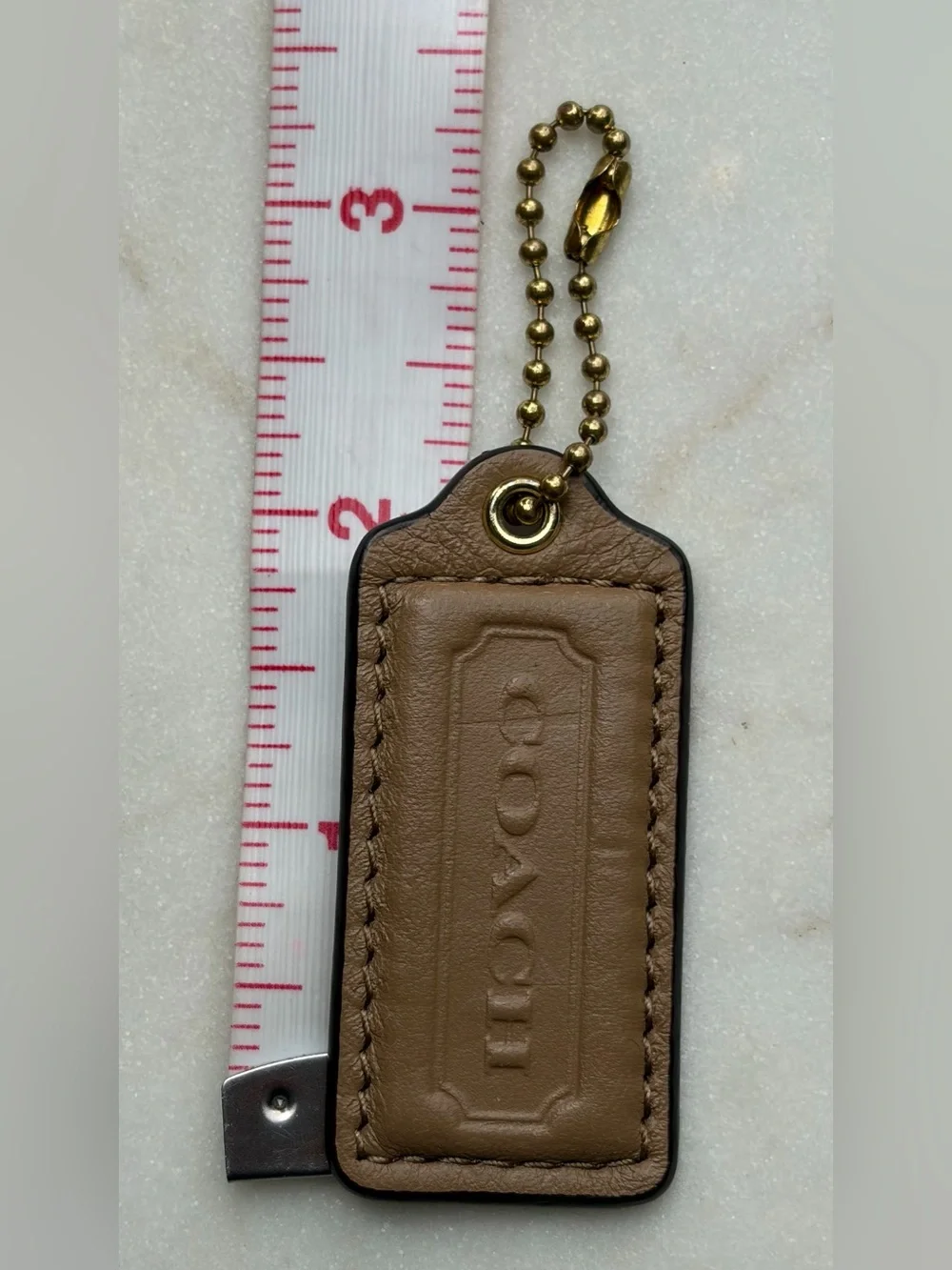 Coach Hangtag Stone Taupe Brass Replacement